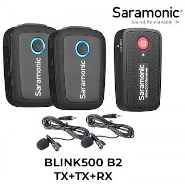 Micro không dây Saramonic Blink 500 B2 dùng cho Máy ảnh, Smartphone cổng 3.5mm - Chính Hãng