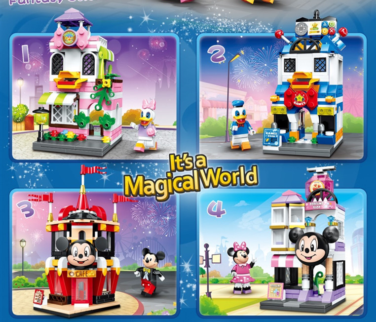 Bộ đồ chơi lego lắp ráp lâu đài công chúa/chuột Mickey Minnie/vịt Donald dùng làm quà tặng sinh nhật cho bé gái