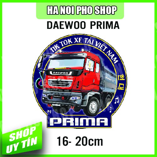 Tem DAEWOO PRIMA - Xanh Đỏ, Phản Quang, chống nước Hàng thiết kế