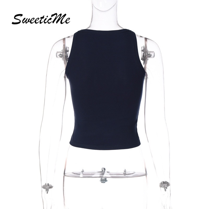 Áo Tank Top Sát Nách Cổ Tròn Dáng Ôm In Họa Tiết Thời Trang   Quyến Rũ Cho Nữ
