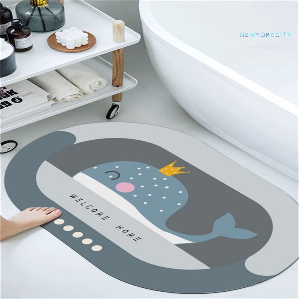 Thảm Chùi Chân Siêu Thấm Hút Chống Sốc Nhanh Khô Màu Sắc Đơn Giản Cho Phòng Tắm