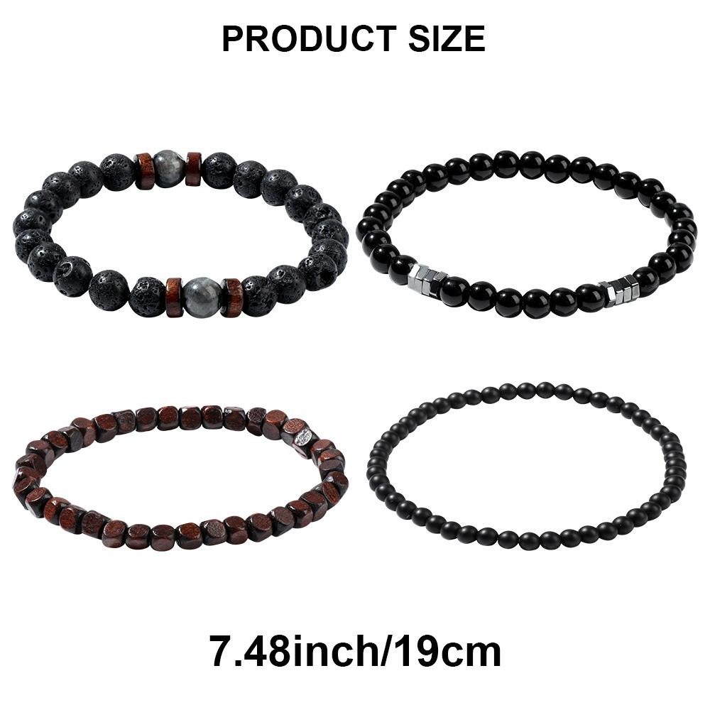 Set 4 Vòng Tay Chuỗi Hạt Thời Trang Có Thể Điều Chỉnh Kích Thước