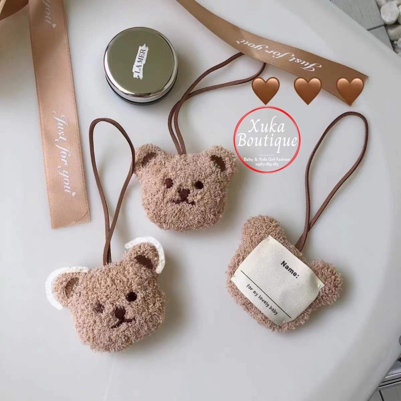 Name Tag Gấu Treo Cặp Cho Bé / Móc Treo Túi Đi Học Cho Bé 🧸