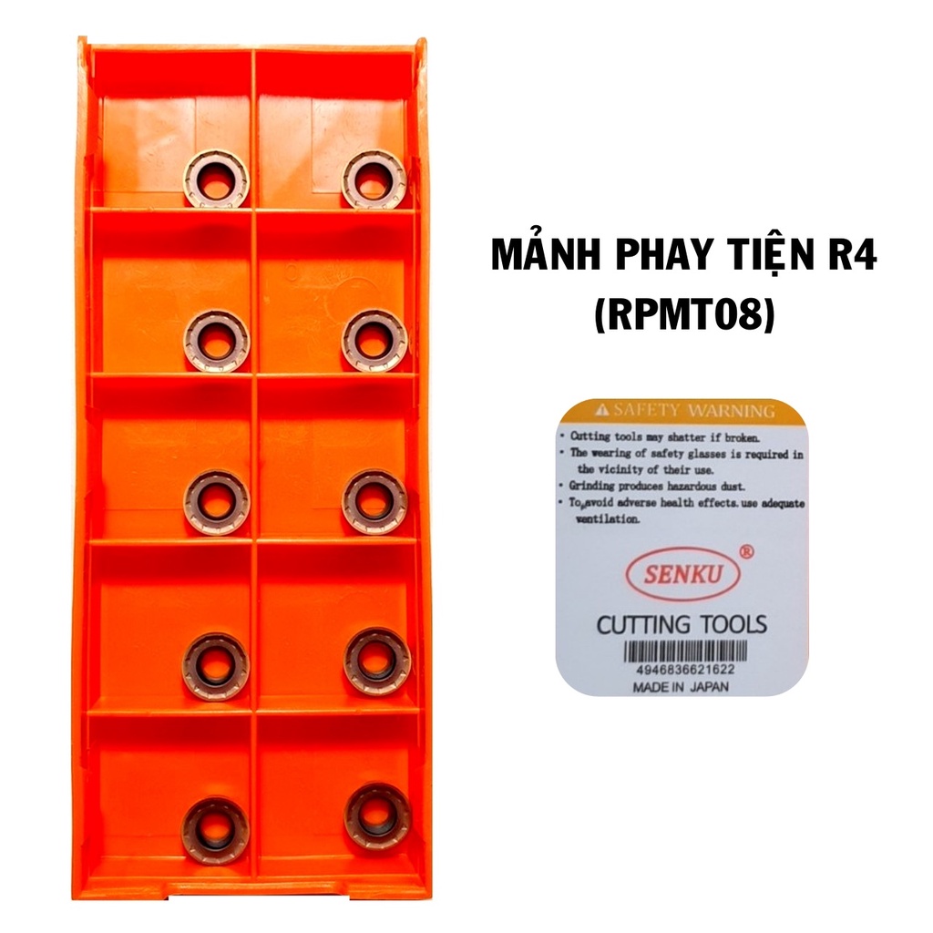Mảnh phay hột tròn R4, R5, R6 cao cấp Nhật Bản chuyên chạy thép, inox