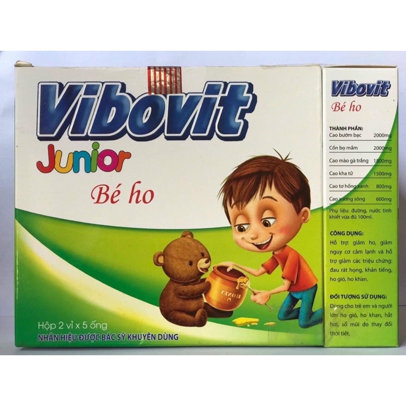 Siro Ho Cho Bé VIBOVIT Junior - GIẢM HO KHAN, HO CÓ ĐỜM DÀNH CHO TRẺ Em