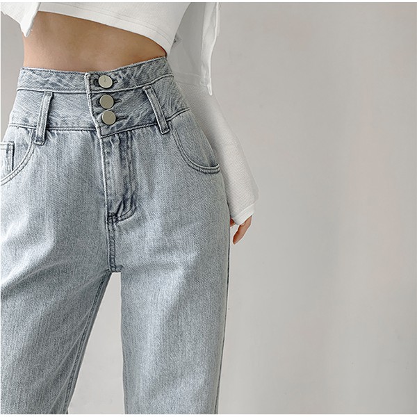 Quần Jean Ống Suông Cạp Cao Hack Dáng | BigBuy360 - bigbuy360.vn