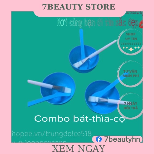 Combo Bát,Thìa Kèm Cọ Nhựa Dùng Trộn Mặt Nạ Trong Spa Thẫm Mỹ Viện