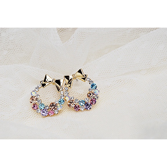 Toàn Bộ Đôi Khuyên Tai Hình Nơ Đính Đá Sang Trọng