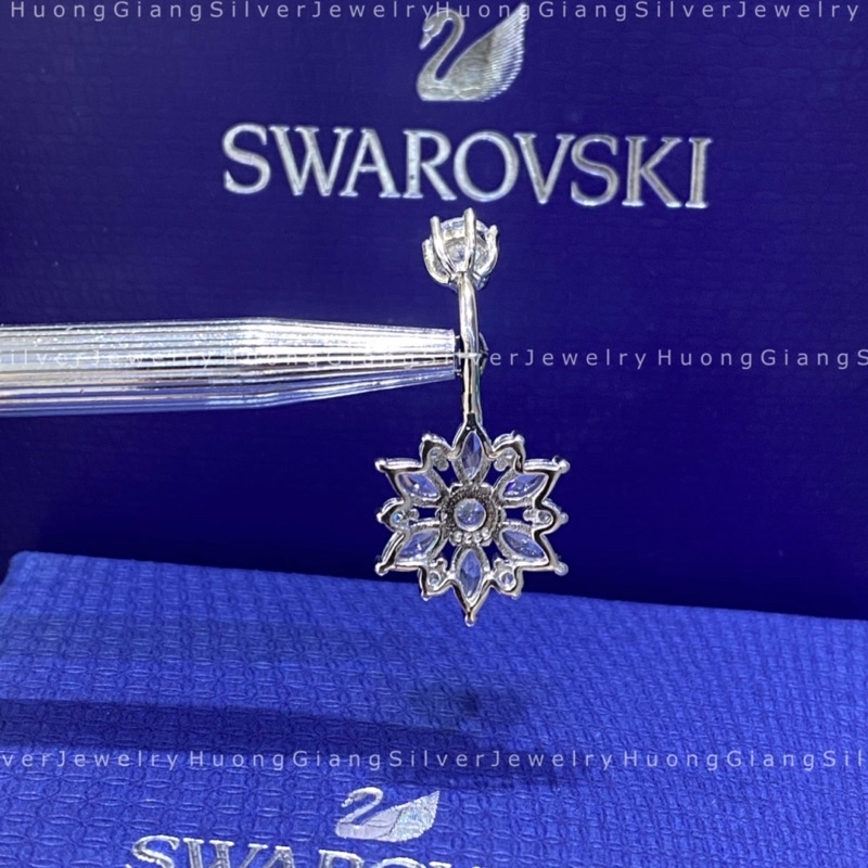 Khuyên rốn hình bông tuyết to che khuyết điểm tốt Bạc s925 xi kim  - HuongGiangSilver