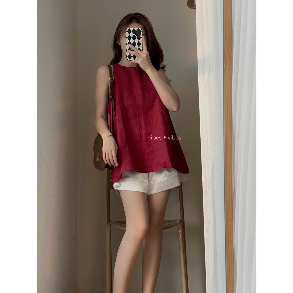 ÁO SÁT NÁCH DÁNG DÀI CÚC BỌC XẺ LƯNG AV1678
