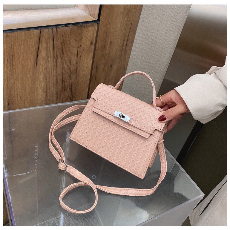 Túi Xách NữTặng QuàTúi Xách Mini đeo chéo da PU cao cấp đan chéo phối dây đeo nhỏ nhắn thời trang MÃ 7851