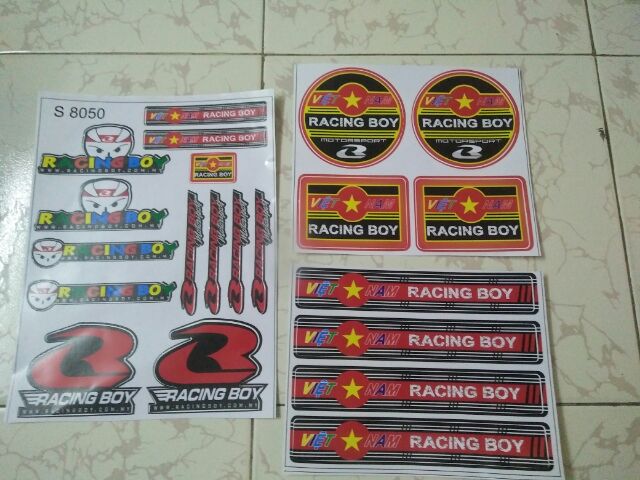 Bộ tem Raccing boy việt nam lớn New