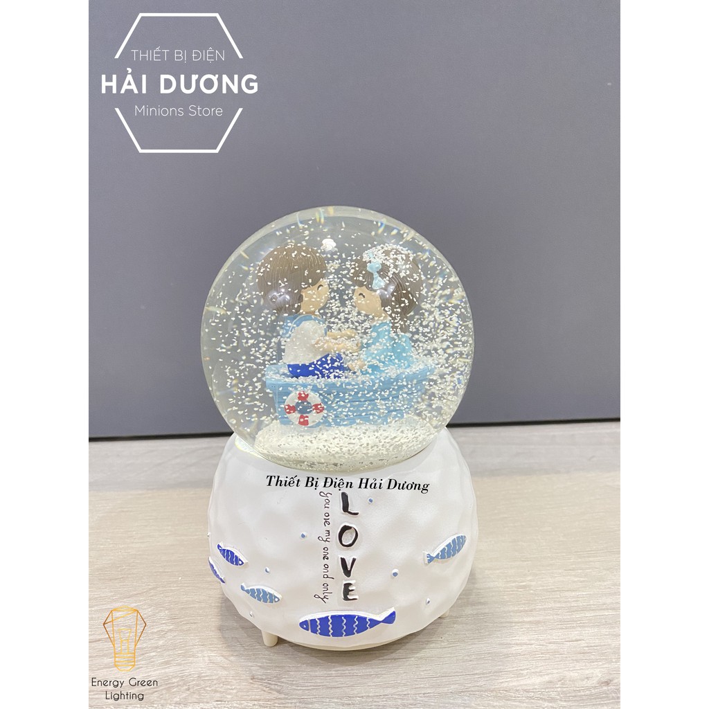 [Nhiều mẫu] Quả Cầu Tuyết Phát Nhạc Đôi Tình Nhân Ngồi Thuyền Lãng Mạn - Tặng Pin - Quà Tặng Ý Nghĩa Tình yêu Tỏ tình