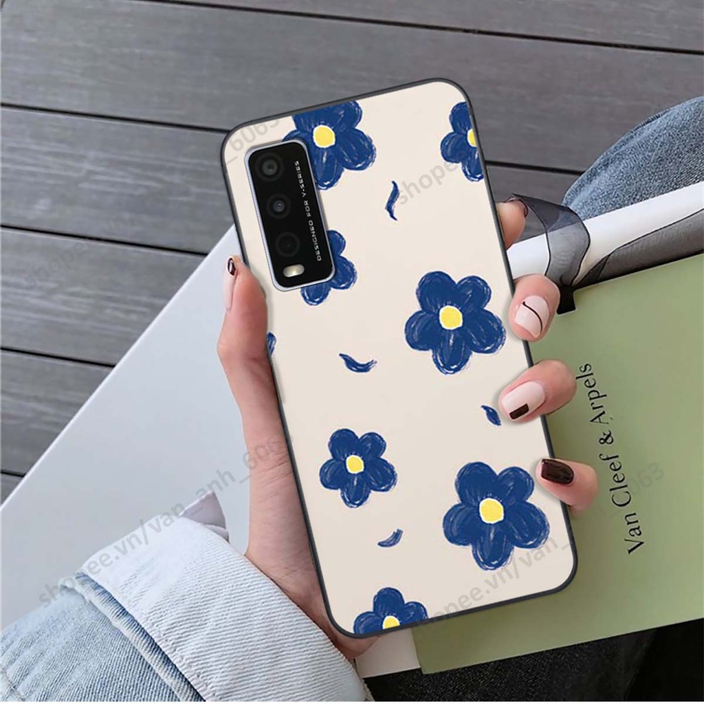 Ốp lưng Vivo Y20 in hình hoa, gấu rich bear nghệ thuật, thời trang