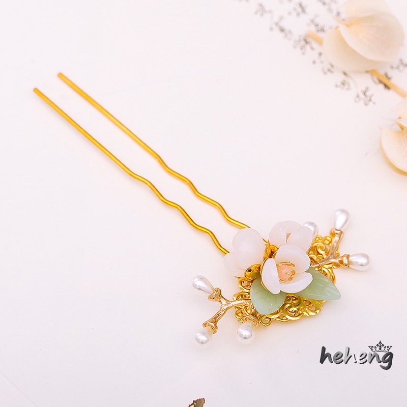 Trâm Cài Tóc Đính Ngọc Trai Giả Phong Cách Cổ Điển Cho Nữ