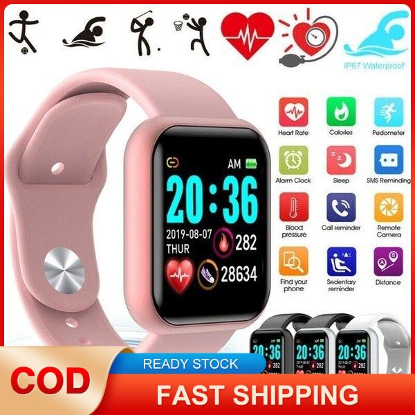 Đồng hồ thông minh Y68 vòng đeo tay thông minh Phát Hiện Nhịp Tim /chống nước kết nối bluetooth hỗ trợ theo dõi sức khỏe Full box-Có tiếng việt-WIFI