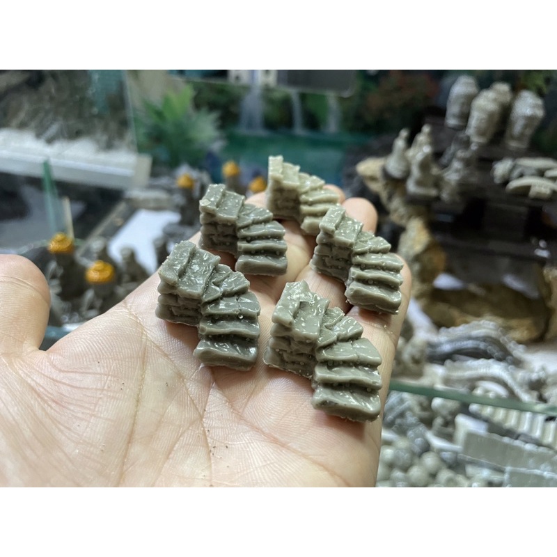 Bậc thang dáng cong mini trang trí tiểu cảnh, hồ cá, non bộ