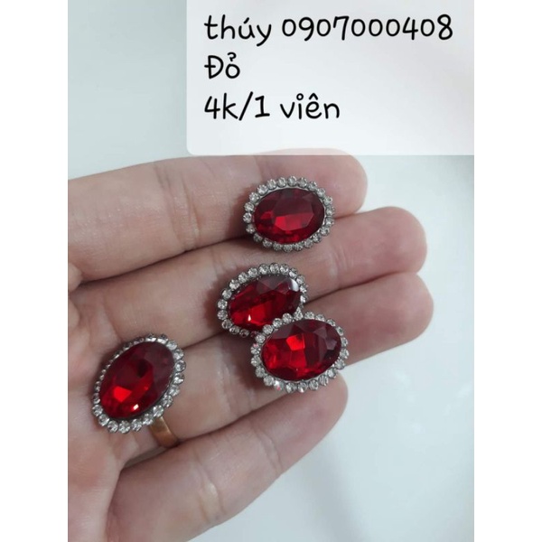 Set 10 viên đá oval viền xoàn
