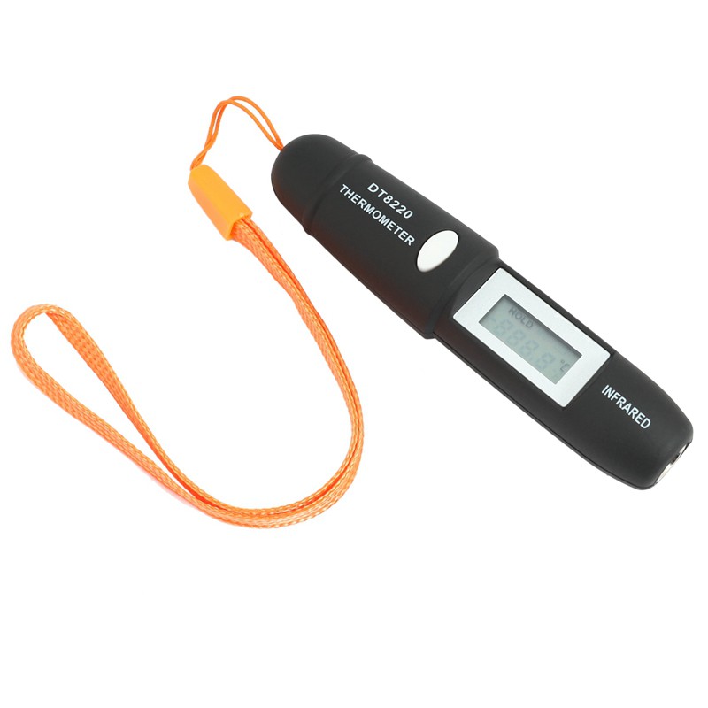 Non-Contact Mini Infrared  IR Temperature Measuring Digital LCD Display Infrared  Pen DT8220 Black