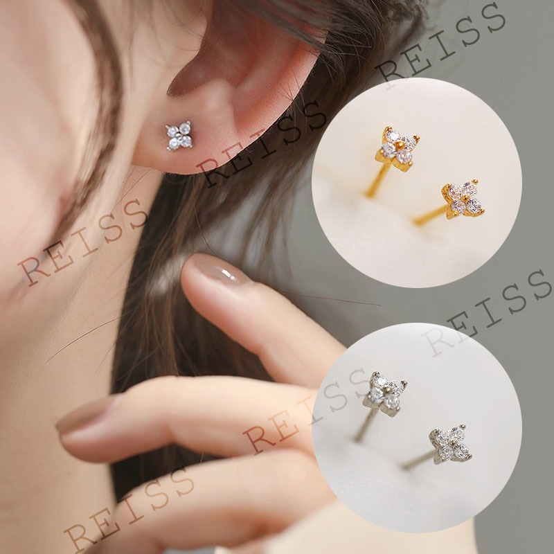 Bông tai bạc nữ cỏ bốn lá Khuyên tai bạc 925