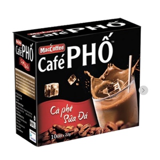 Cà phê PHỐ cafe sữa đá hộp 10 gói x 22gr