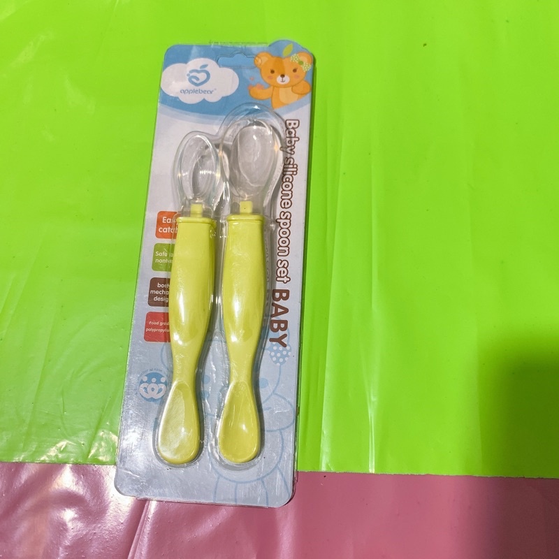 Bộ 2 thìa muỗng ăn dặm Silicon cao cấp