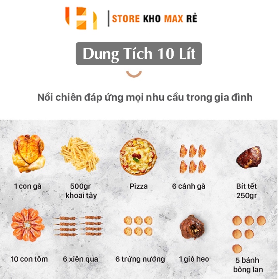 Nồi Chiên Không Dầu Dung Tích 10 Lít KB-8001M - Bảo hành 12 tháng