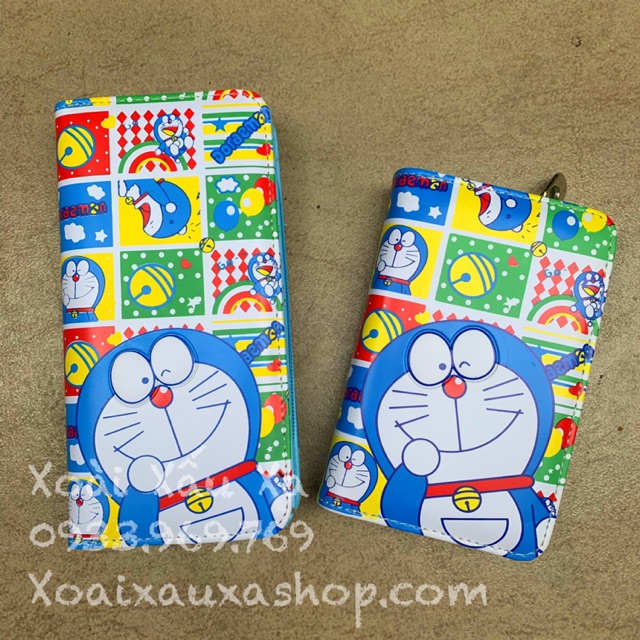 Bóp tiền dài hoạt hình Doraemon cầm tay dễ thương (1 cái )