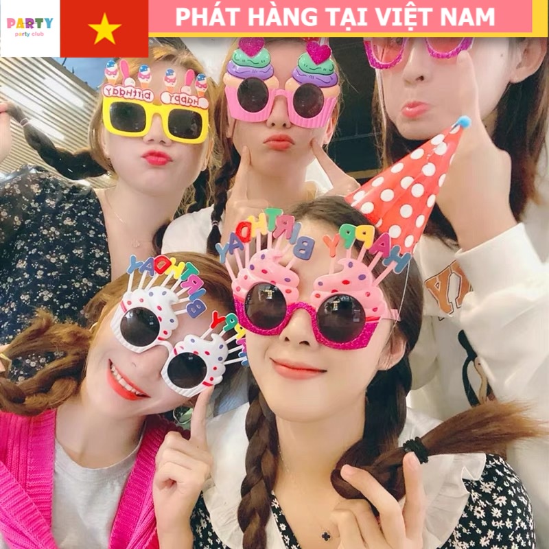 Mắt Kính Vui Nhộn Happy Birthday Chúc Mừng Sinh Nhật Dùng Làm Đạo Cụ Chụp Ảnh Cho Người Lớn Và Trẻ Em