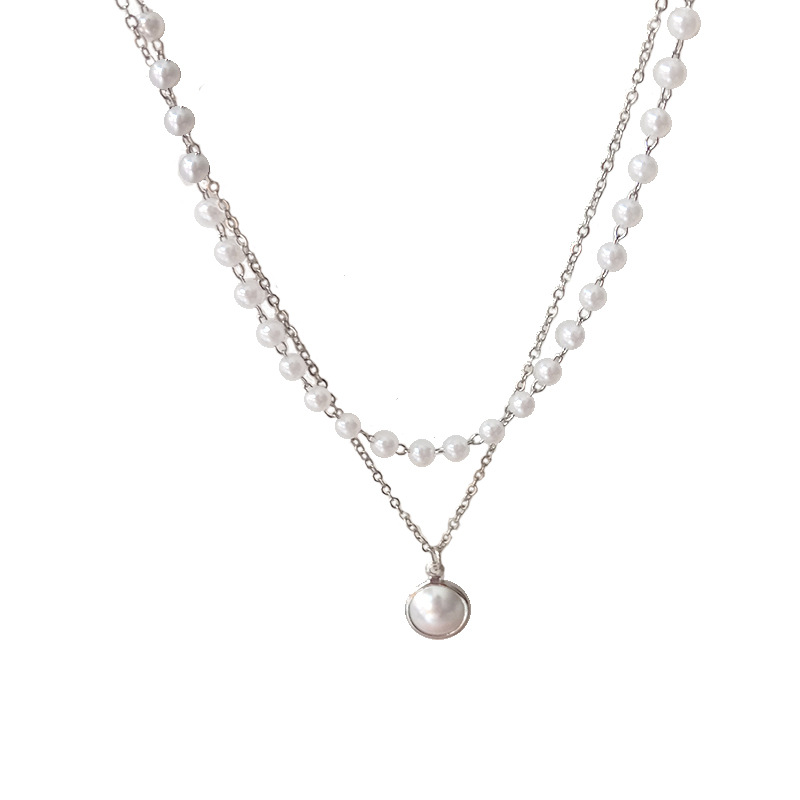 Korean Ig Vintage  Simple Double-layer Necklace Female Clavicle Short Chain