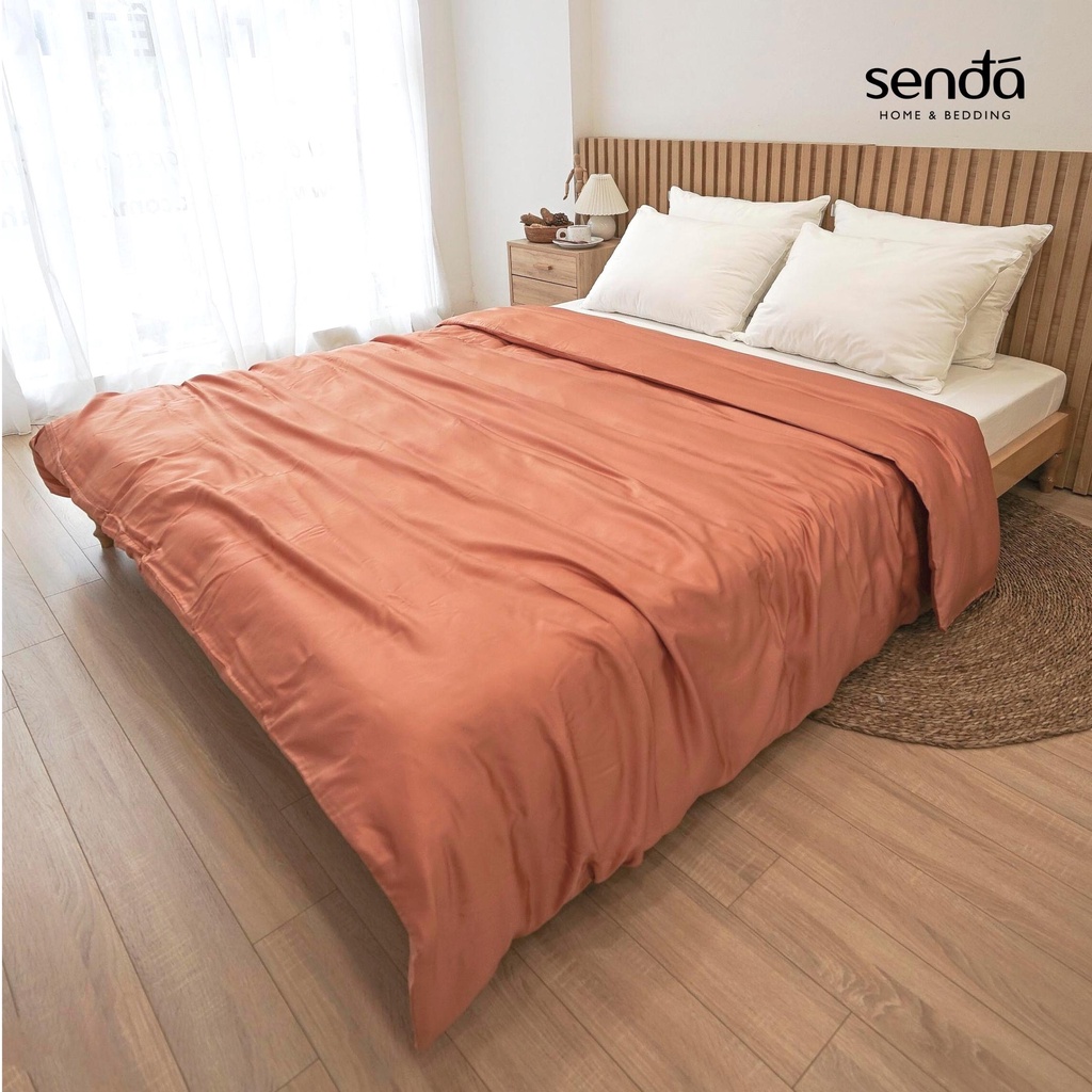 Vỏ chăn Lụa Tencel lồng được ruột 2mx2m2 1m8x2m 1m6x2m cao cấp, mền lẻ Tencel 60s trơn màu - Sen Đá Home Bedding