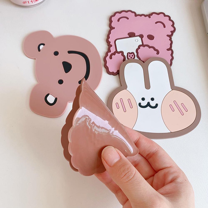 Miếng lót ly HOUSEEKER chống trượt không thấm nước họa tiết hoạt hình dễ thương sáng tạo