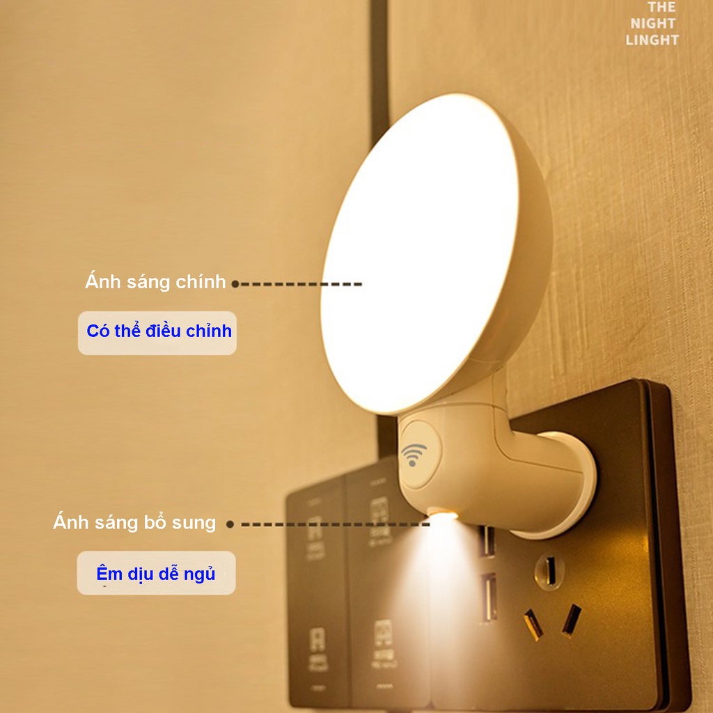 Đèn điều khiển từ xa thân đèn có thể xoay 350 độ ánh sáng dịu nhẹ bảo vệ mắt với 3 màu sáng điều chỉnh tăng giảm 10 cấp