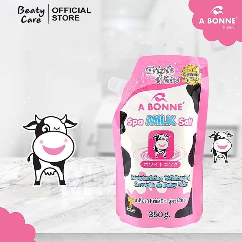 Muối tắm trắng tẩy tế bào chết Abonne sữa bò Thái Lan chính hãng, trắng mịn da, sạch da, sáng da 350g