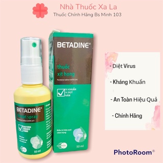 Xịt Họng Betadine Throat Spray 50Ml Trị Viêm Miệng
