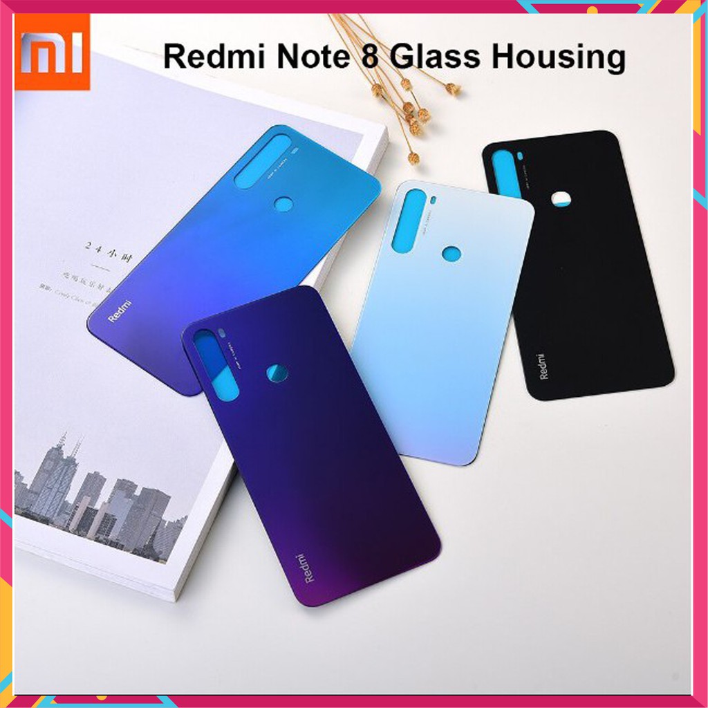 Nắp lưng Xiaomi Redmi Note 8 💥 Tặng Keo + Bút Cảm Ứng 💥 Chất liệu kính