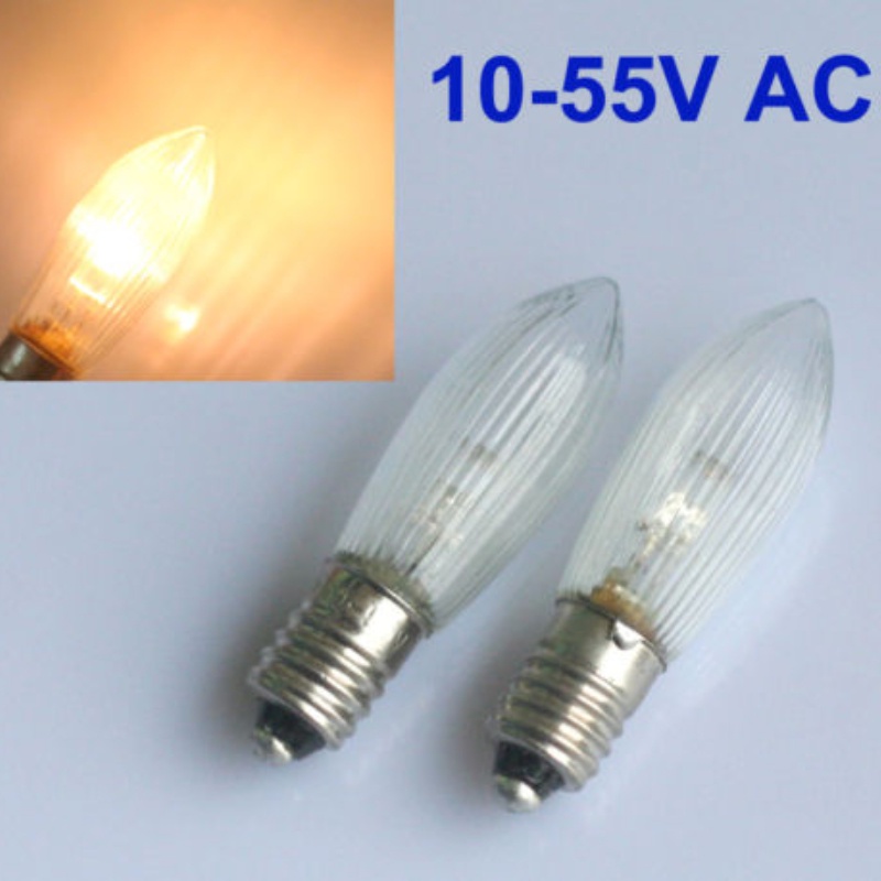 Set 10 Bóng Đèn LED E10 Hình Ngọn Nến Trang Trí Nhà Cửa