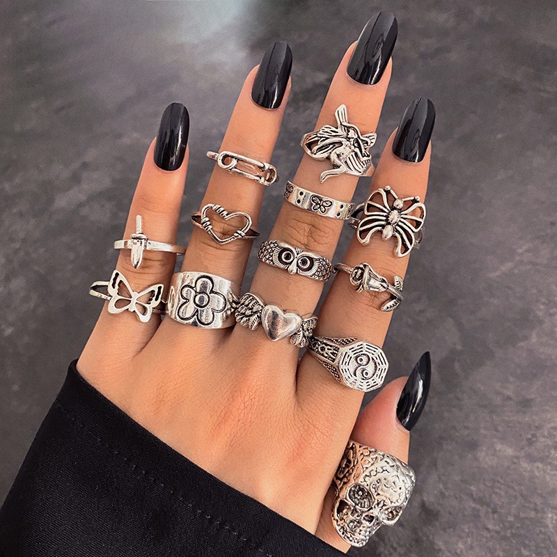 Nhẫn đeo tay kim loại tùy chọn kiểu dáng phong cách vintage thời trang