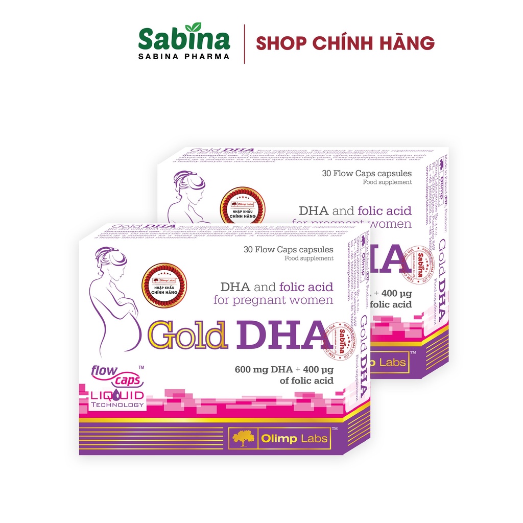 [FMCGMALL -8% đơn 250K][Combo 2 hộp Gold DHA - Thực Phẩm Bảo Vệ Sức Khỏe Cho Bà Bầu