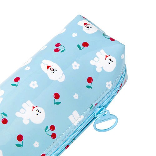 Hộp Đựng Bút ARTBOX Hàn Quốc Kích Thước Nhỏ Tráng Bóng Màu Xanh Da Trời Họa Tiết Cún Bichon Và Quả Anh Đào