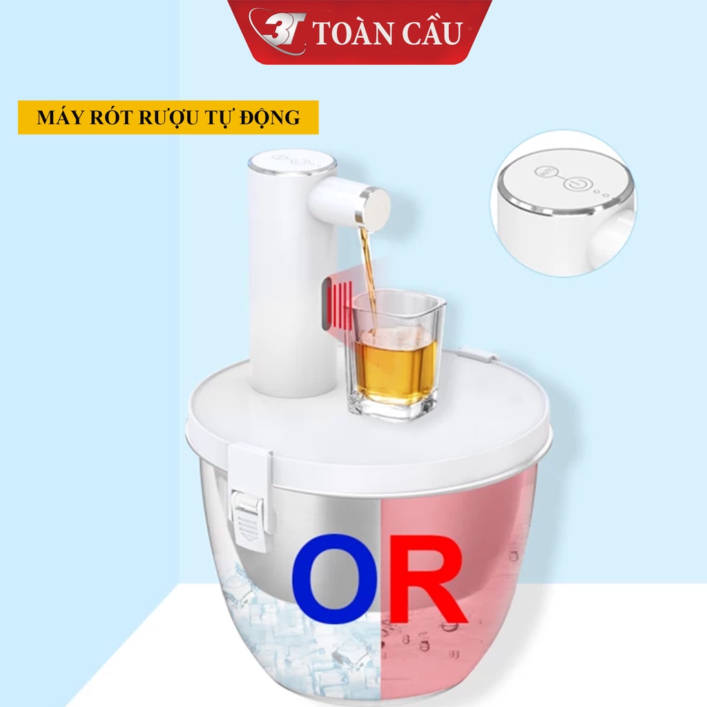 Bình Rót Rượu Tự Động 3TTO.WP.04 - Loại Máy Với Mẫu Mã Mới, Sử Dụng Cảm Ứng Thông Minh Phù Hợp Cả Với Các Chai Cổ Dài