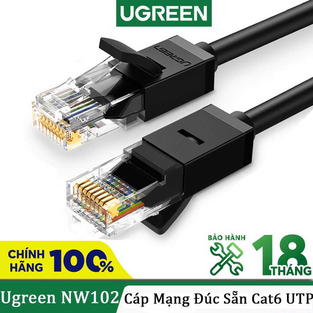 Cáp Mạng Đúc Sẵn Cat6 Dẹp Dài UTP 1000Mbps Ugreen NW102 Cao Cấp