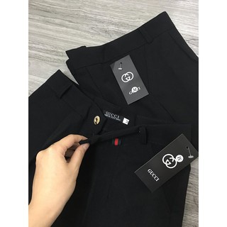 Quần baggy nữ công sở cạp chun chất vải tuyết mưa mềm kiểu dáng Quần tây nữ lưng cao màu đen mặc đi làm đi học phối áo