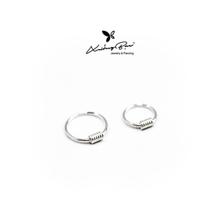 Khuyên tai Xưởng Bạc basic đeo tai, mũi. Bông tai bạc 925, khuyên vòng, họa tiết trơn lò xo KLX65 - KLX70