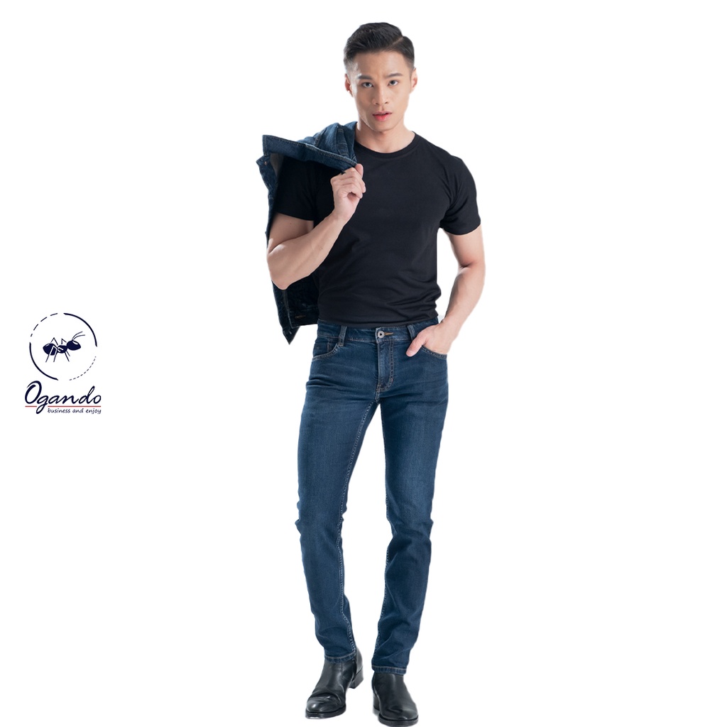 Quần Jean nam cao cấp màu xanh đậm Overdyed, thời trang Ogando - Cat Ba
