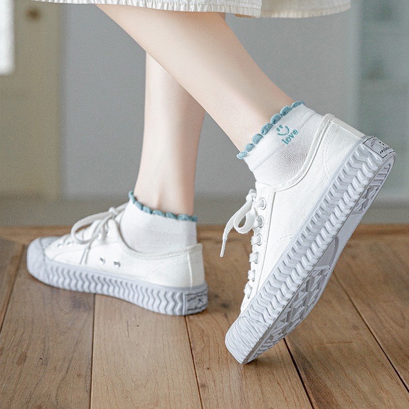 Combo 5 đôi tất , vớ cổ ngắn mặt cười Amor cotton mềm mịn, thoáng khí
