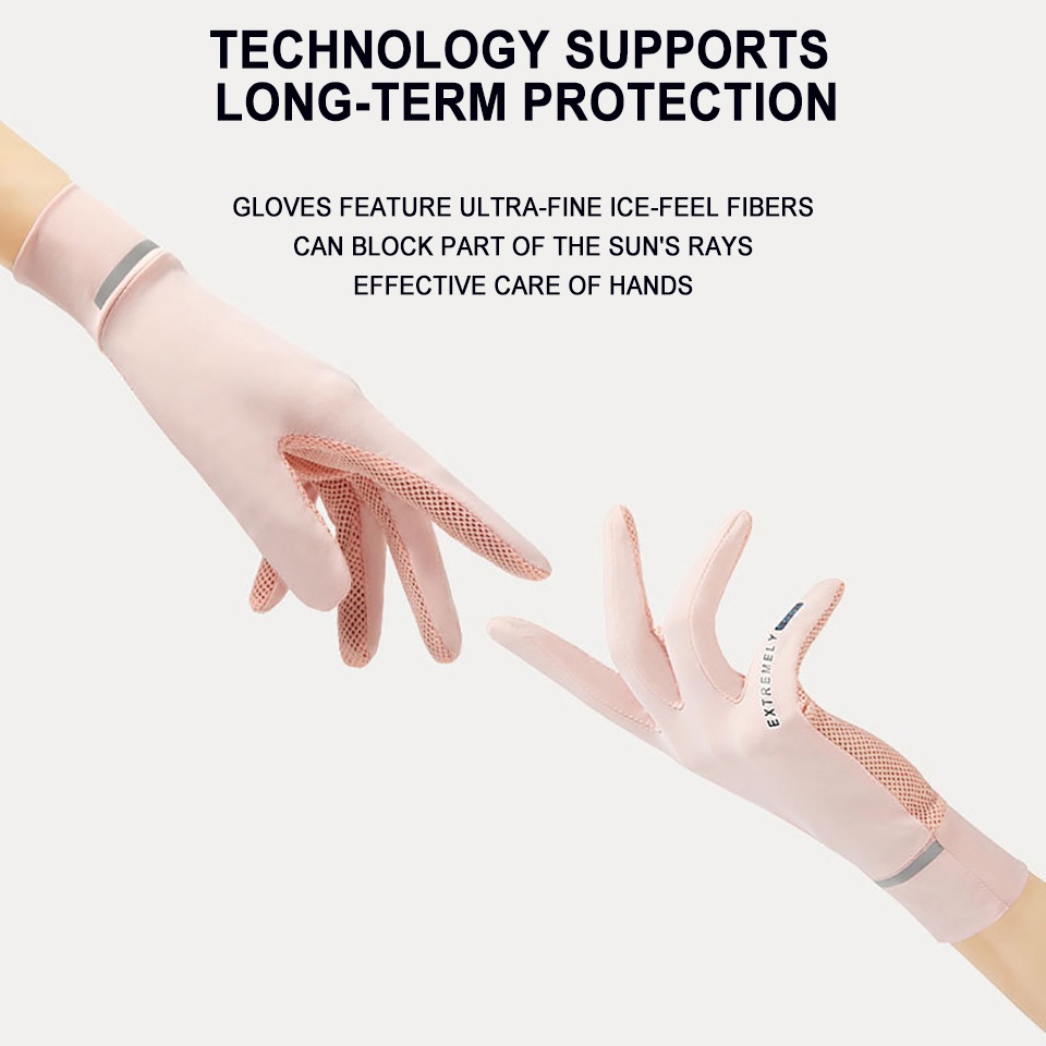 UPF50+ Găng Tay Silicone Chống Nắng/Tia UV Thoáng Khí Cho Nữ Khi Chạy Xe/Tập Thể Thao
