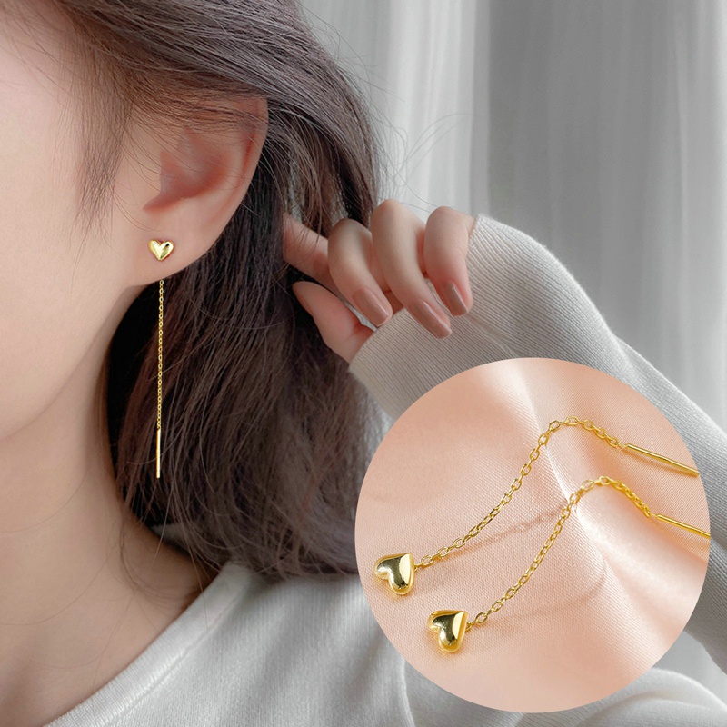 Hoa Tai Kim Bạc Phối Tua Rua Thời Trang Hàn Quốc Cho Nữ