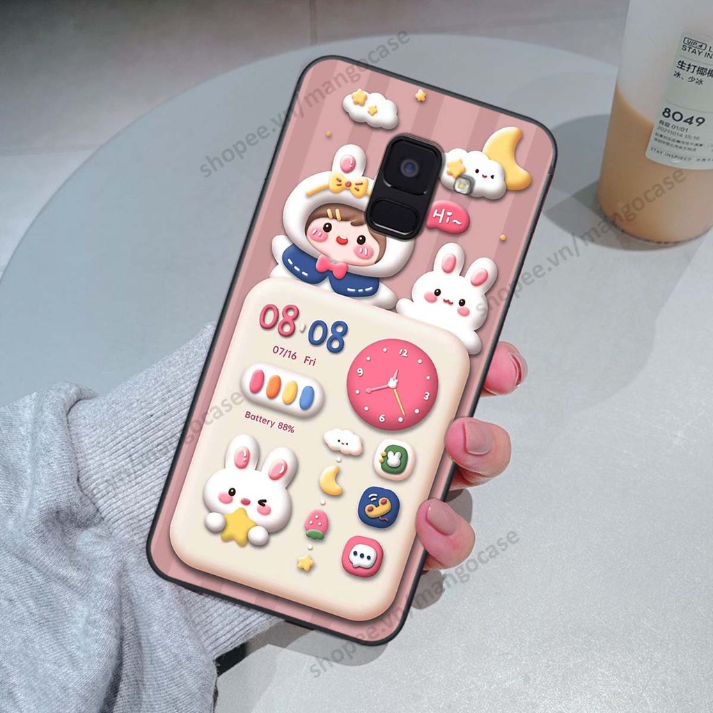 Ốp lưng Samsung A8 2018 / A8 Plus / A8+ hình gấu, thỏ, đồng hồ cute dễ thương