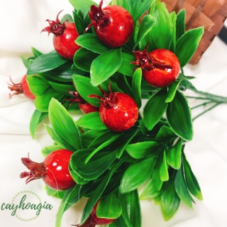 Cây giả - cây lựu nhỏ trang trí ( không kèm chậu)